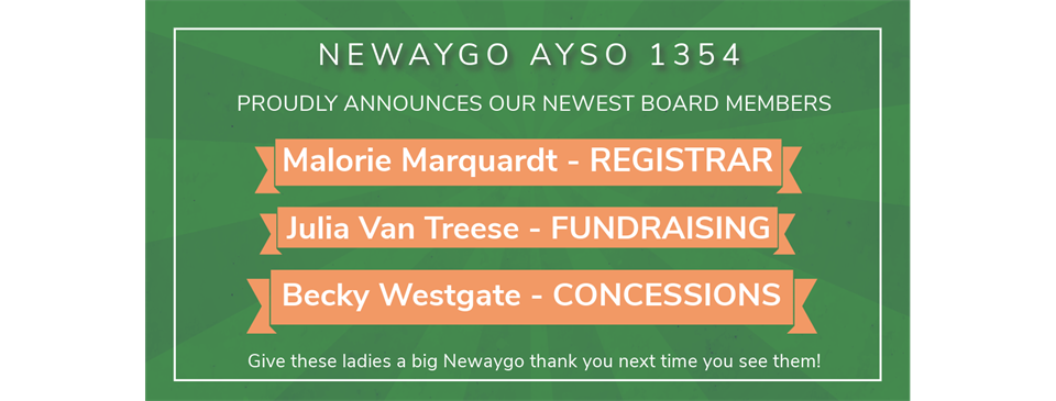 Thank you to our Newest Board Members!